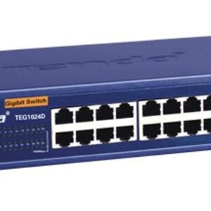 Tenda TEG1024D 24‑Port Gigabit Ethernet Switch – 10/100/1000Mbps Unmanaged Network Switch with 48Gbps Switching Capacity & 6kV Lightning Protection