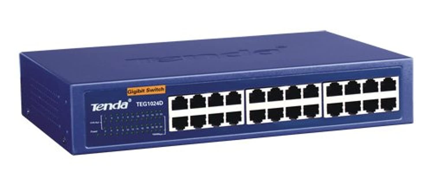 Tenda TEG1024D 24‑Port Gigabit Ethernet Switch – 10/100/1000Mbps Unmanaged Network Switch with 48Gbps Switching Capacity & 6kV Lightning Protection