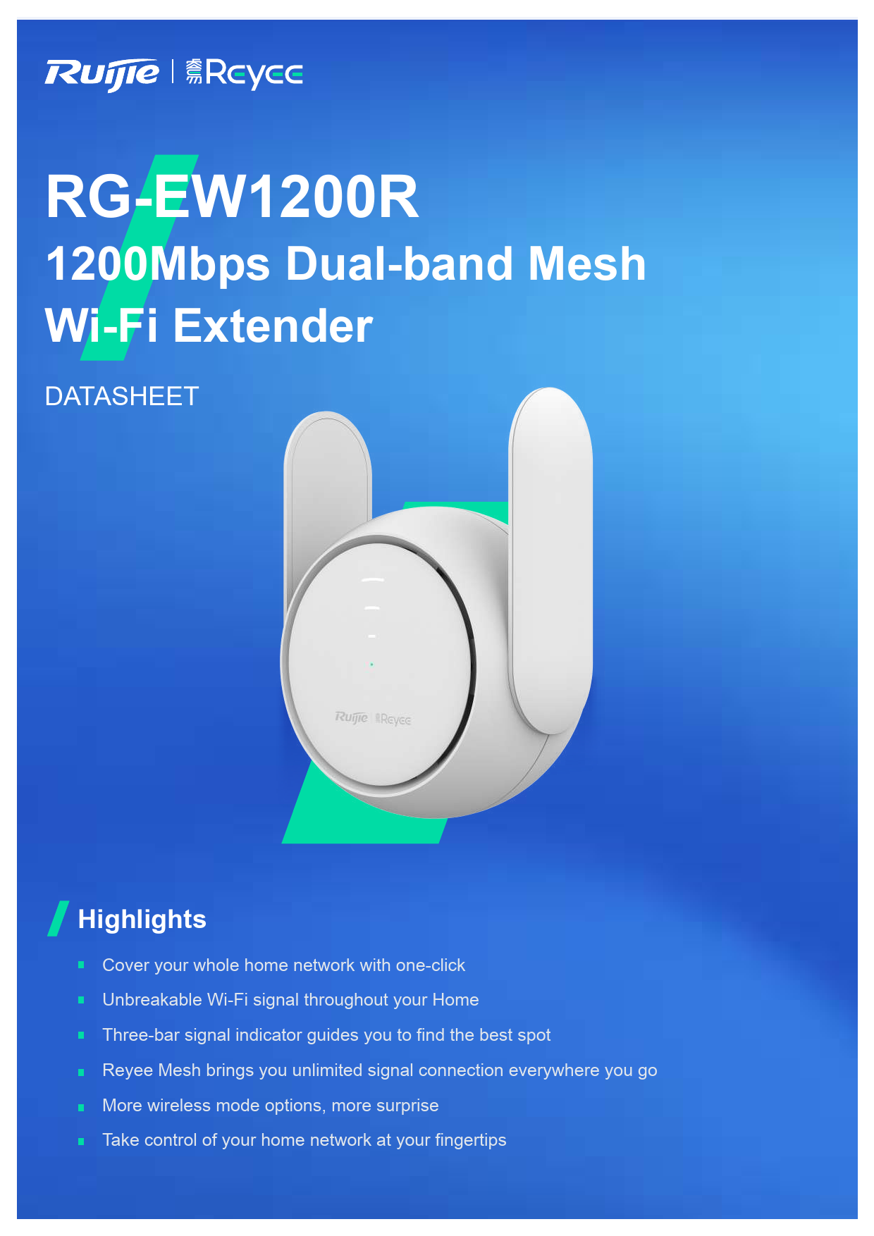 RUIJIE RG‑EW1200R – DUAL‑BAND AC1200 MESH WI‑FI EXTENDER & ROUTER