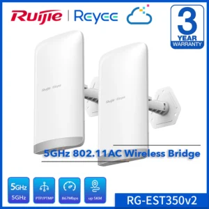 RUIJIE RG‑EST350 V2 – 5 GHZ DUAL‑STREAM 802.11AC OUTDOOR WIRELESS BRIDGE (UP TO 5 KM)
