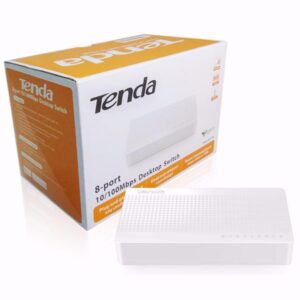 Tenda S108 8‑Port 10/100Mbps Fast Ethernet Switch – Unmanaged Desktop Network Switch with Plug‑and‑Play Design