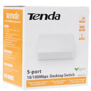 Tenda S105 5‑Port Fast Ethernet Unmanaged Switch – 10/100Mbps Desktop Network Switch, Plug‑and‑Play for Home & Office