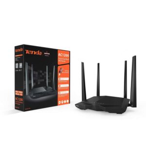 Tenda AC6 AC1200 Smart Dual‑Band Wi‑Fi Router – Up to 1167Mbps, Beamforming+, MU‑MIMO, 4 High‑Gain Antennas